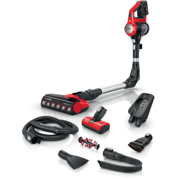 Bosch BCS711PET steelstofzuiger & elektrische bezem Batterij/Accu Droog Zakloos 0,3 l Zwart, Rood 3 Ah