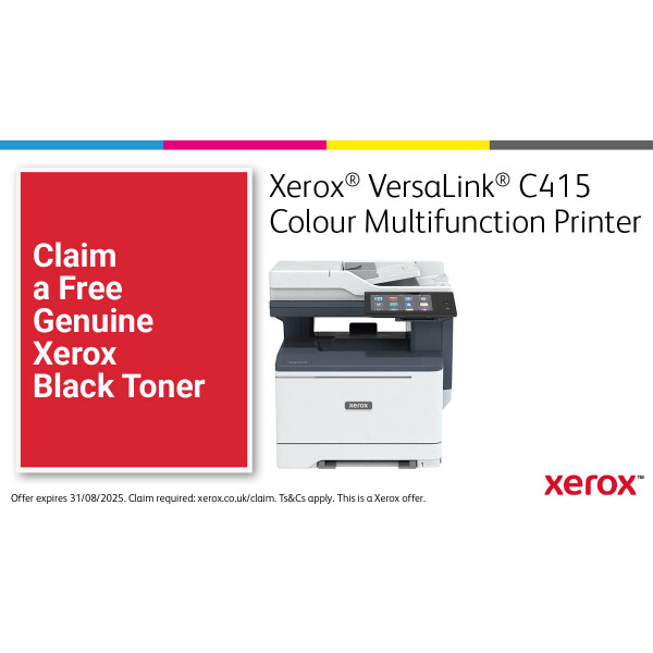 Xerox VersaLink C415 A4 40 ppm dubbelzijdig kopiëren en printen, scannen en faxen, geschikt voor PS3 PCL5e/6 2 laden voor max. 251 vel
