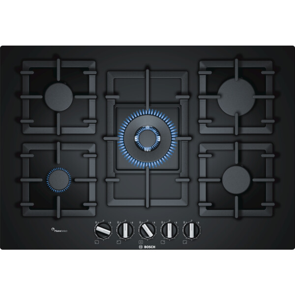 Bosch Serie 6 PPQ7A6B90 kookplaat Zwart Ingebouwd Gaskookplaat 5 zone(s)