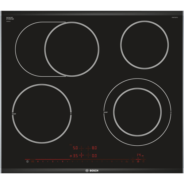 Bosch Serie 8 PKN675DP1D kookplaat Zwart, Roestvrijstaal Ingebouwd Keramisch 4 zone(s)