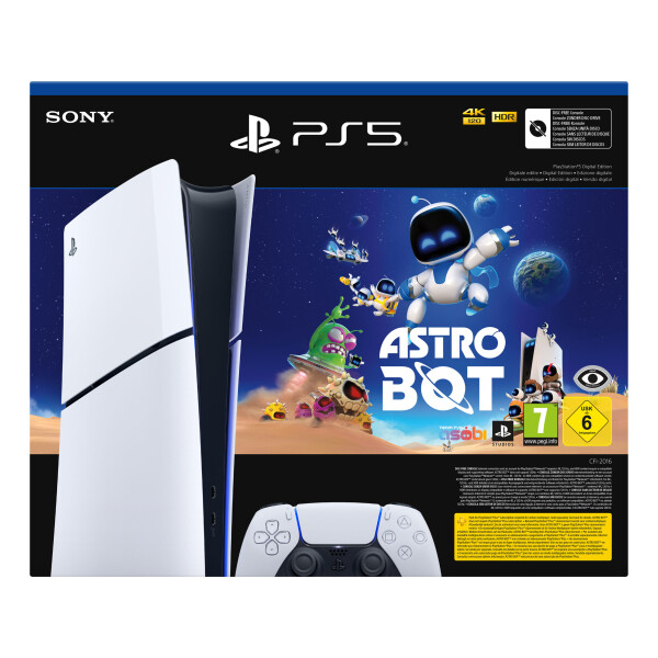 Sony PlayStation 5 Digital Edition Slim Astro Bot 1 TB Wifi Zwart, Wit