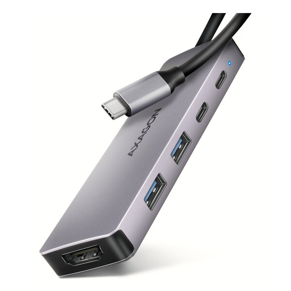Axagon HMC-5H60 laptop dock & poortreplicator Bedraad USB 3.2 Gen 1 (3.1 Gen 1) Type-C Grijs