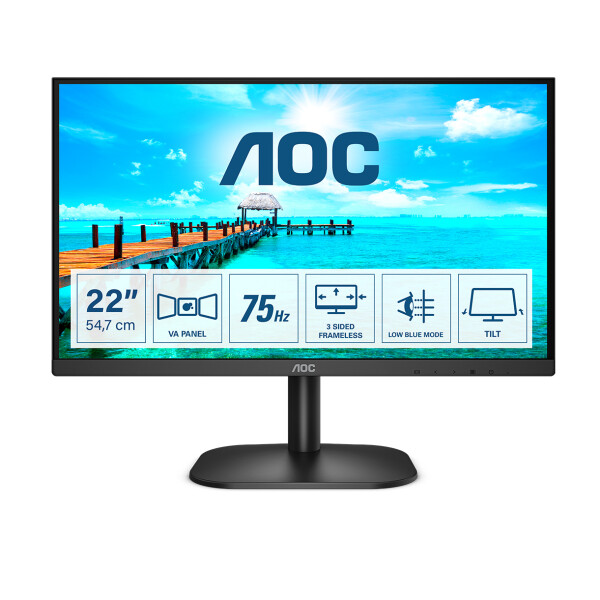 AOC B2 22B2H/EU LED display 54,6 cm (21.5") 1920 x 1080 Pixels Full HD Zwart