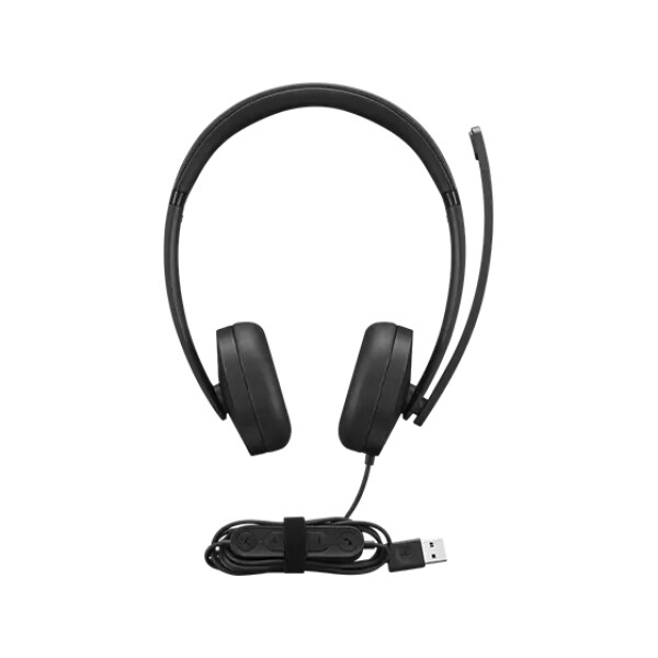 Lenovo 4XD1P83425 hoofdtelefoon/headset Bedraad Hoofdband Oproepen/muziek USB Type-A Zwart