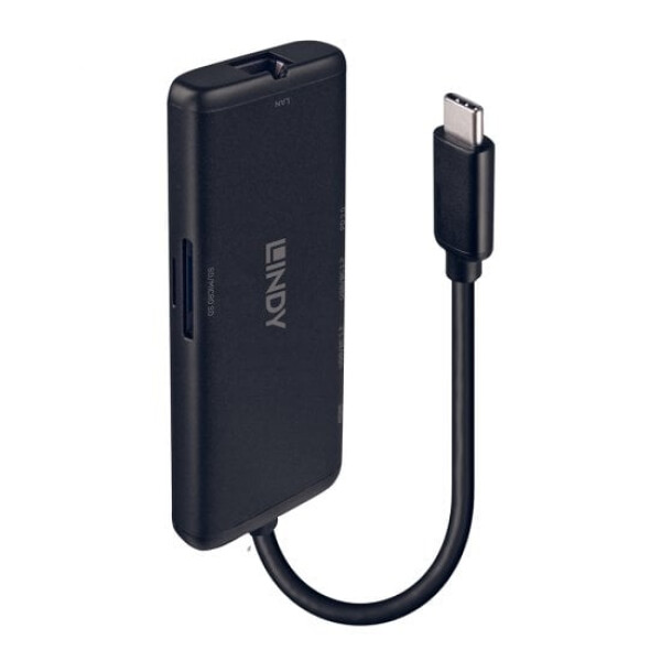Lindy 43358 laptop dock & poortreplicator Bedraad USB 3.2 Gen 1 (3.1 Gen 1) Type-C Zwart