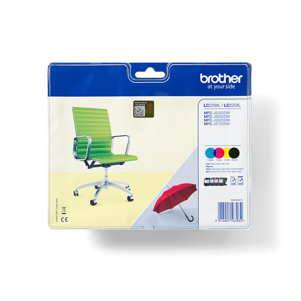 Brother LC229XLVALBPDR inktcartridge 4 stuk(s) Origineel Zwart, Cyaan, Magenta, Geel
