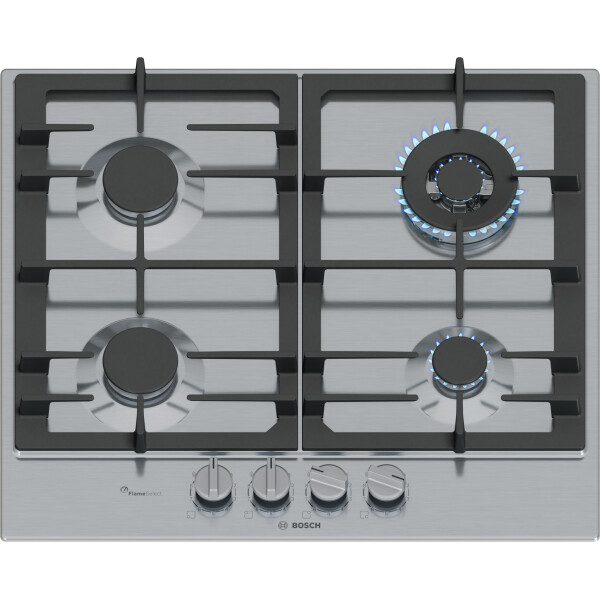 Bosch Serie 6 PCH6A5I90 kookplaat Roestvrijstaal Ingebouwd 60 cm Gaskookplaat 4 zone(s)