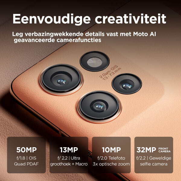 Motorola edge 50 16,9 cm (6.67") Dual SIM Android 14 5G USB Type-C 12 GB 512 GB 5000 mAh Perzik