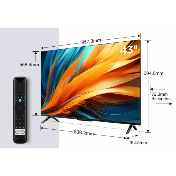 TCL 43PF650 tv 109,2 cm (43") 4K Ultra HD Smart TV Wifi Titanium