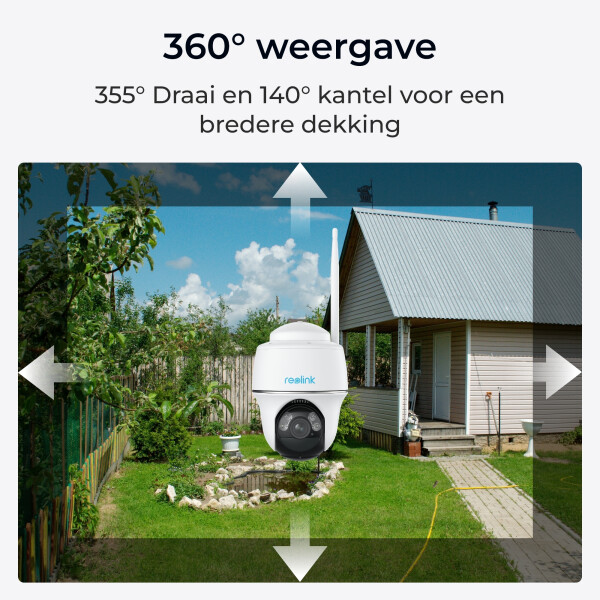 Reolink Argus Series Argus-serie B430 - 5MP wifi-buitencamera, pan- en kantelfunctie, detectie van personen/voertuigen/dieren, nachtzicht in kleur