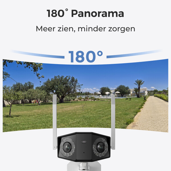 Reolink Duo Series Duo-serie W730 - 4K Wi-Fi-buitencamera, dubbele lens, 180° panoramisch zicht, detectie van personen/voertuigen/dieren